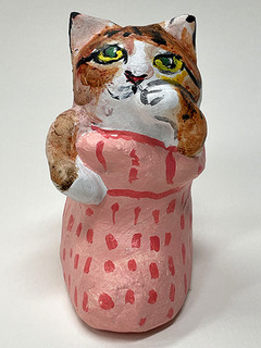 マンハッタナーズ　久下貴史さん　個展限定品　手描き猫の置物 マンハッタナーズ 久下貴史さん 個展限定品 手描き猫の置物 久下